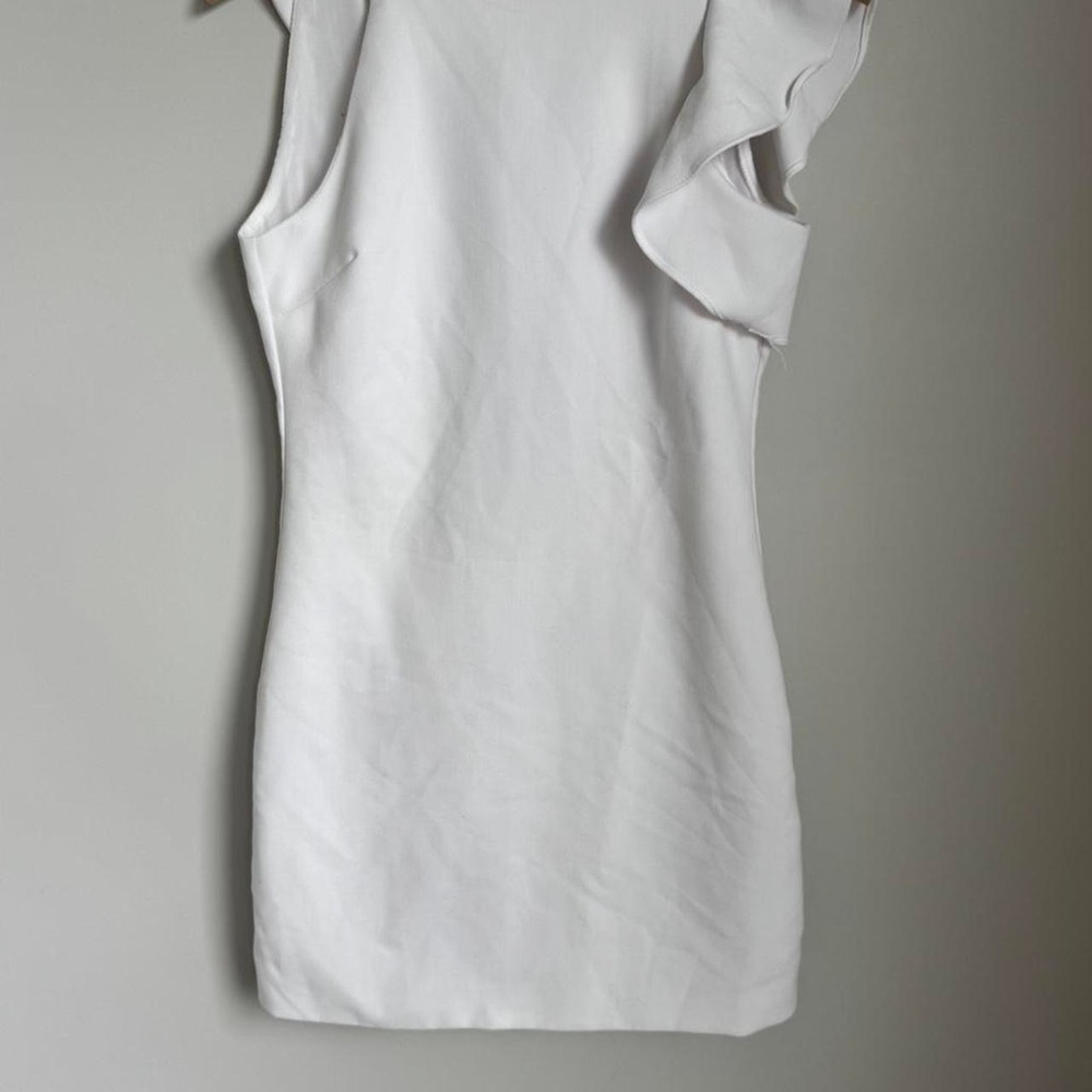 Lulus Dinah White One Shoulder Ruffle Cocktail Mini Dress Sz XS FLAWED